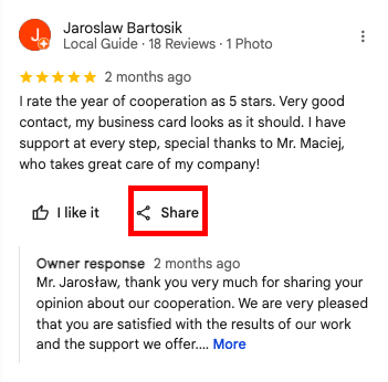 How to share a review published on your Google Business Profile 2 