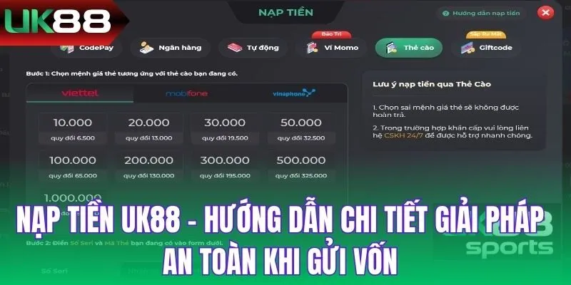 nạp tiền UK88 - Hình 1
