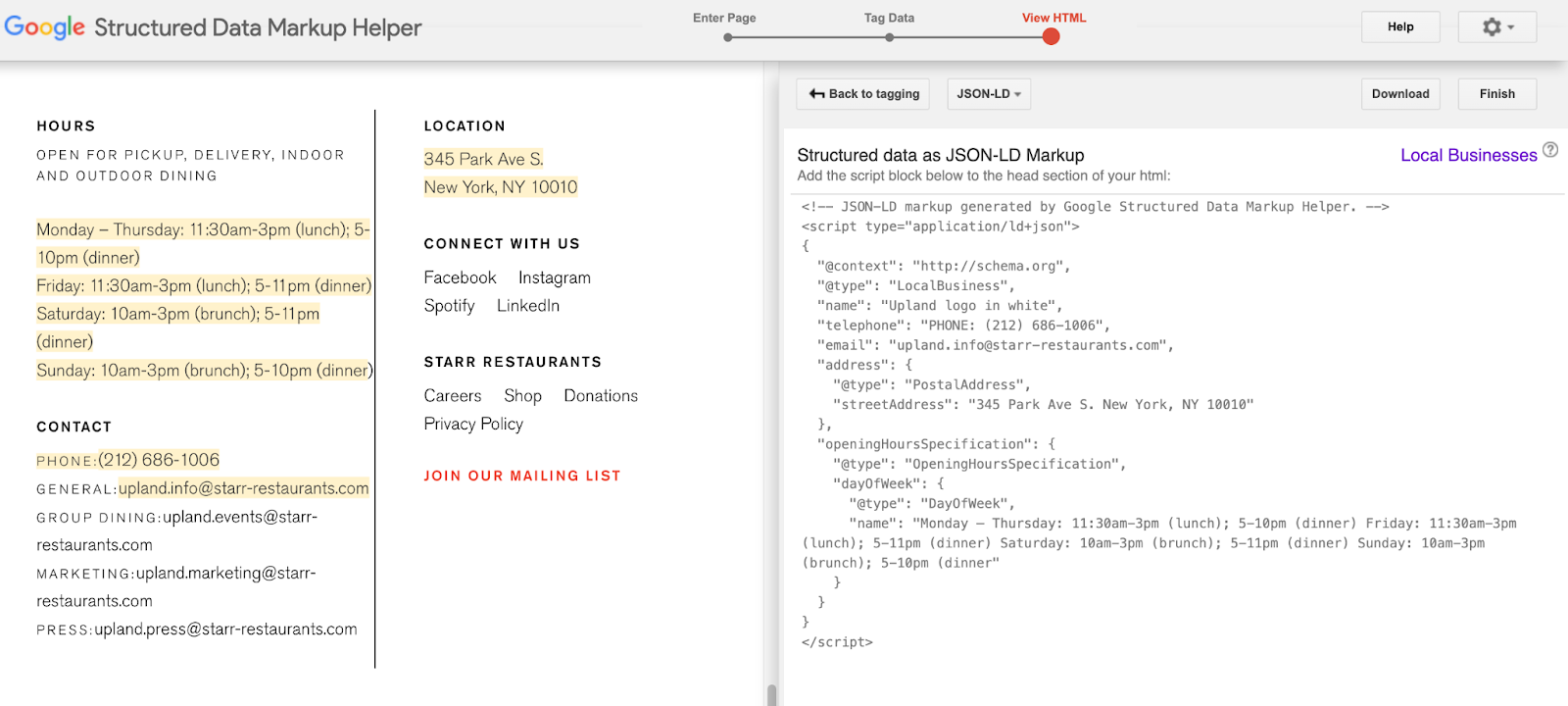 schema markup in JSON-LD format