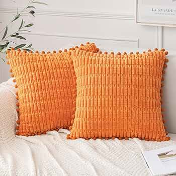 orange decorative pillows
