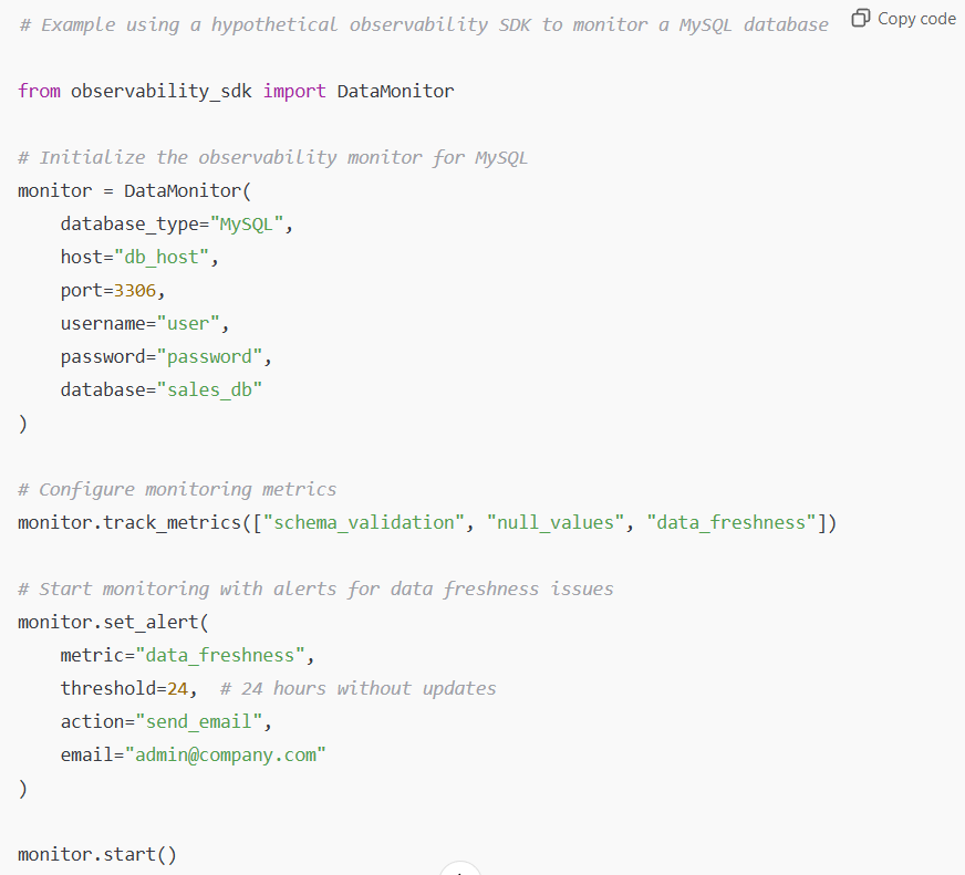 observability to monitor data quality issues