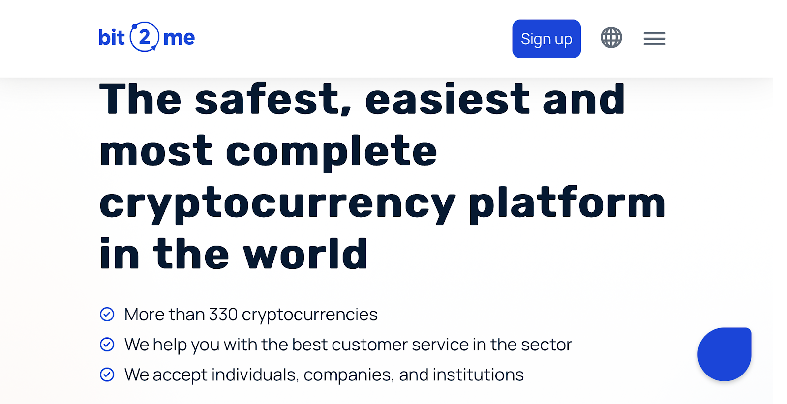 Bit2Me homepage