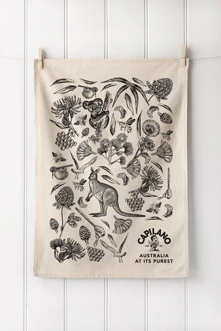 Screen printed custom tea towels Australia | Design your own business merchandise