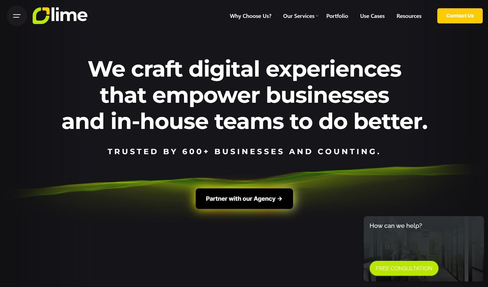 Screenshot of Lime Digital website