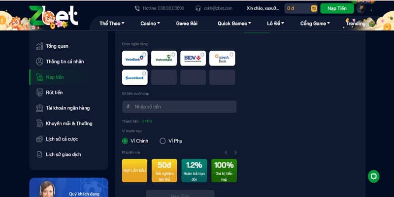 Phương pháp nạp tiền và tài khoản cá cược Z bet thông qua Pay.win