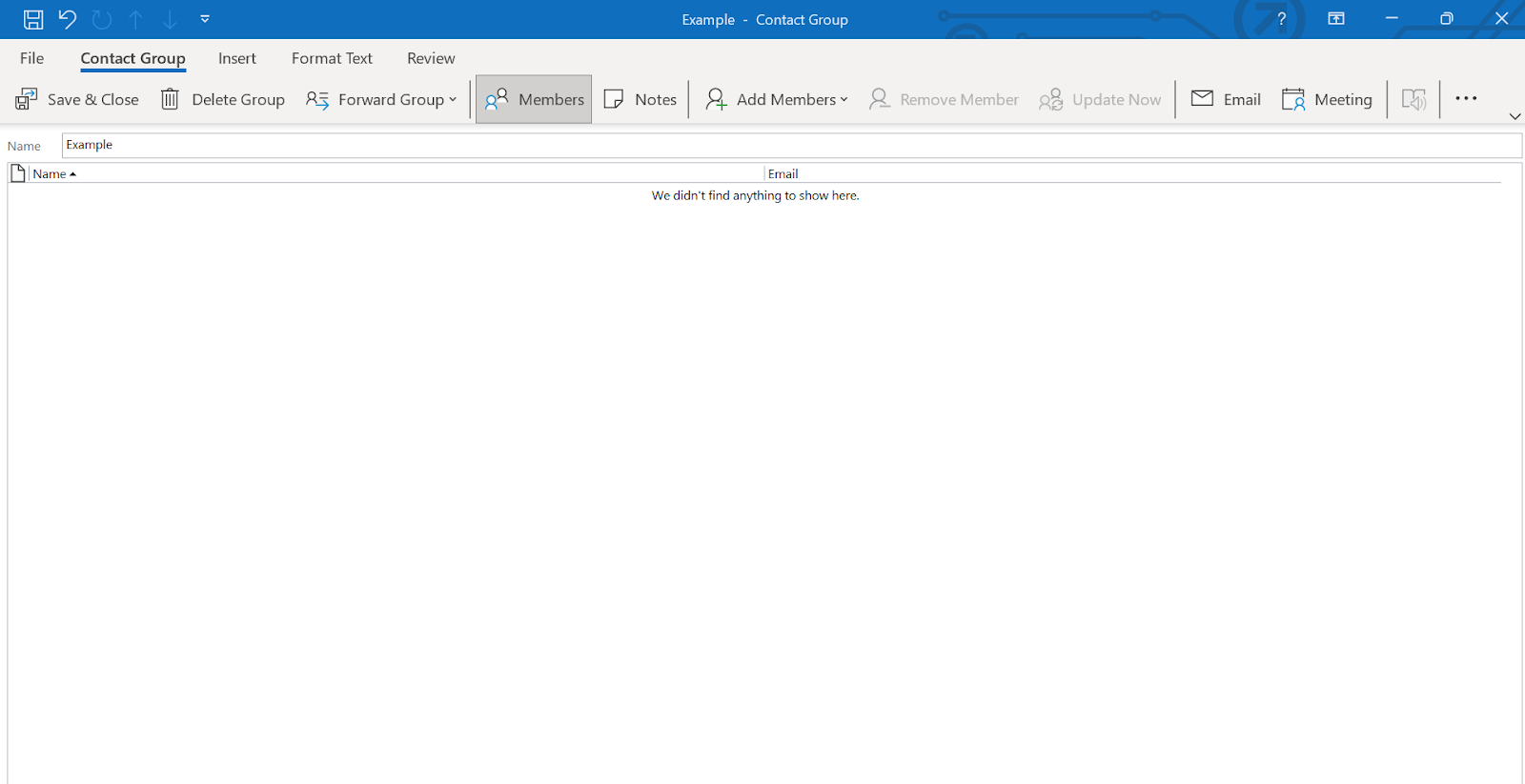 Address book in Outlook's windows version