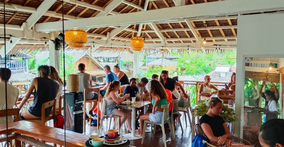 Siargao Corner Cafe bustling with travelers