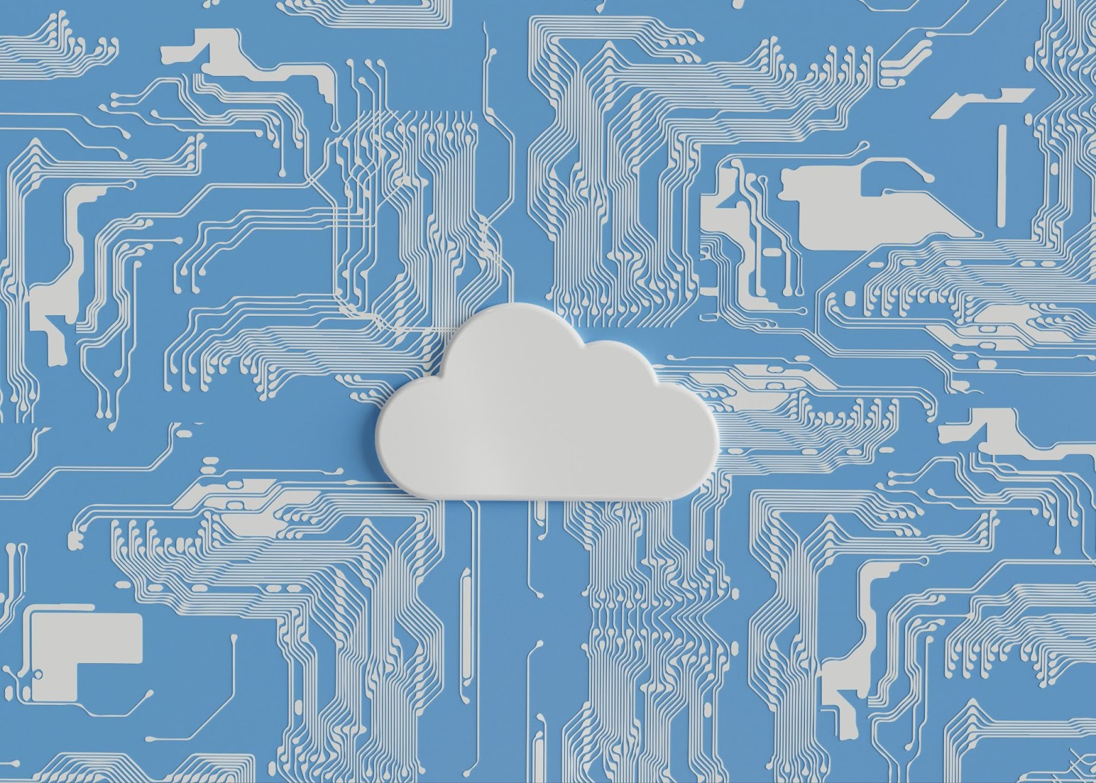 "Cloud symbol over circuit board, representing cloud computing and Azure security.