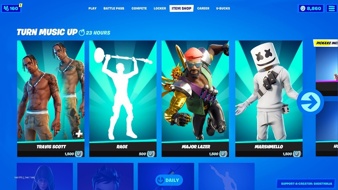 fortnite item shop right now