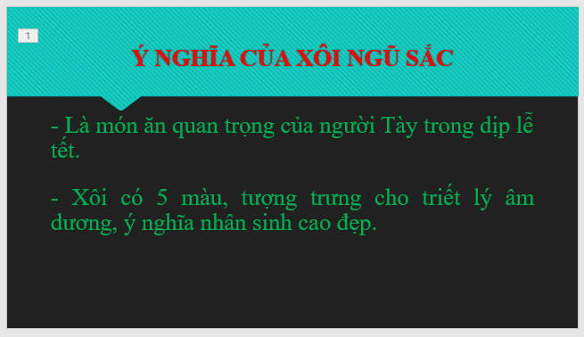 CHỦ ĐỀ E: BÀI 14 - THÊM HIỆU ỨNG CHO TRANG CHIẾUMỞ ĐẦUCâu 1: Làm thế nào để tạo được bài trình chiếu có những phần nội dung xuất hiện tuần tự theo các kiểu xuất hiện khác nhau?Đáp án chuẩn:Ta phải sử dụng các hiệu ứng khác nhau cho bài trình chiếu.2. Tạo hiệu ứng cho các đối tượng trên trang chiếuCâu 1: Em hãy tìm hiểu xem có thể thêm nhiều hiệu ứng cho một đối tượng trên trang chiếu được không?Đáp án chuẩn:Không thểLUYỆN TẬPCâu 1: Em hãy tạo bài trình chiếu giới thiệu một chủ đề về quê hương em, chẳng hạn về danh lam thắng cảnh, danh nhân văn hóa, ngành nghề thủ công, món ăn đặc sản,… Trong bài trình chiếu đó cần sử dụng các hiệu ứng cho các đối tượng trên trang chiếu và hiệu ứng chuyển trang chiếu.Đáp án chuẩn:Các em tham khảo:VẬN DỤNGCâu 1: Hãy bổ sung vào bài trình chiếu ở phần Luyện tập: hình ảnh minh hoạ, địa chỉ những trang web giới thiệu chi tiết về một nội dung trong bài trình bày.TỰ ĐÁNH GIÁ