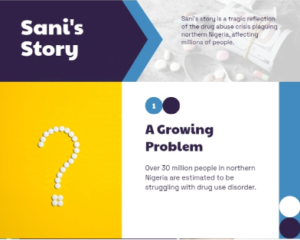 A graphic illustration A graphic description of mental drug abuse in northern NigeriaPhoto Credit: Nanji Nandang (Prime Progress) 