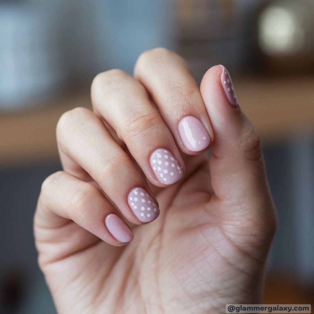 Winter Nail Ideas having Subtle Dot Accents
