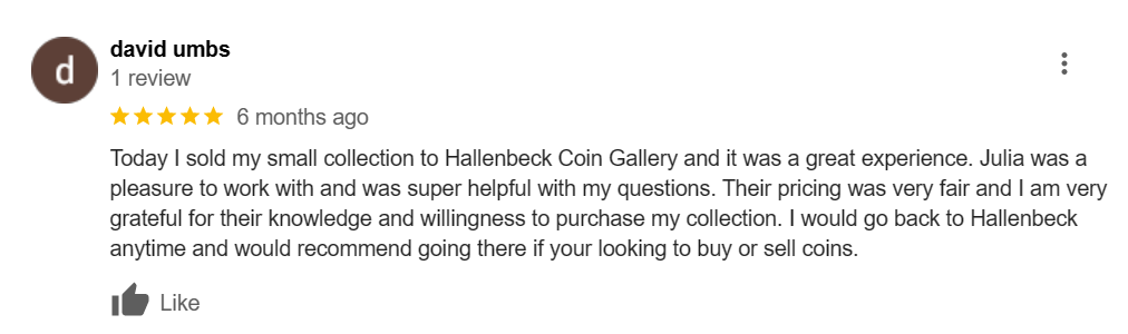 review 2 of Hallenbeck Coin Gallery