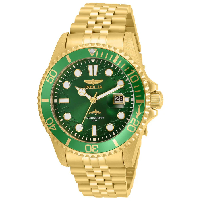 Invicta 30615 Men's Pro Diver Green Dial Bracelet Quartz Watch