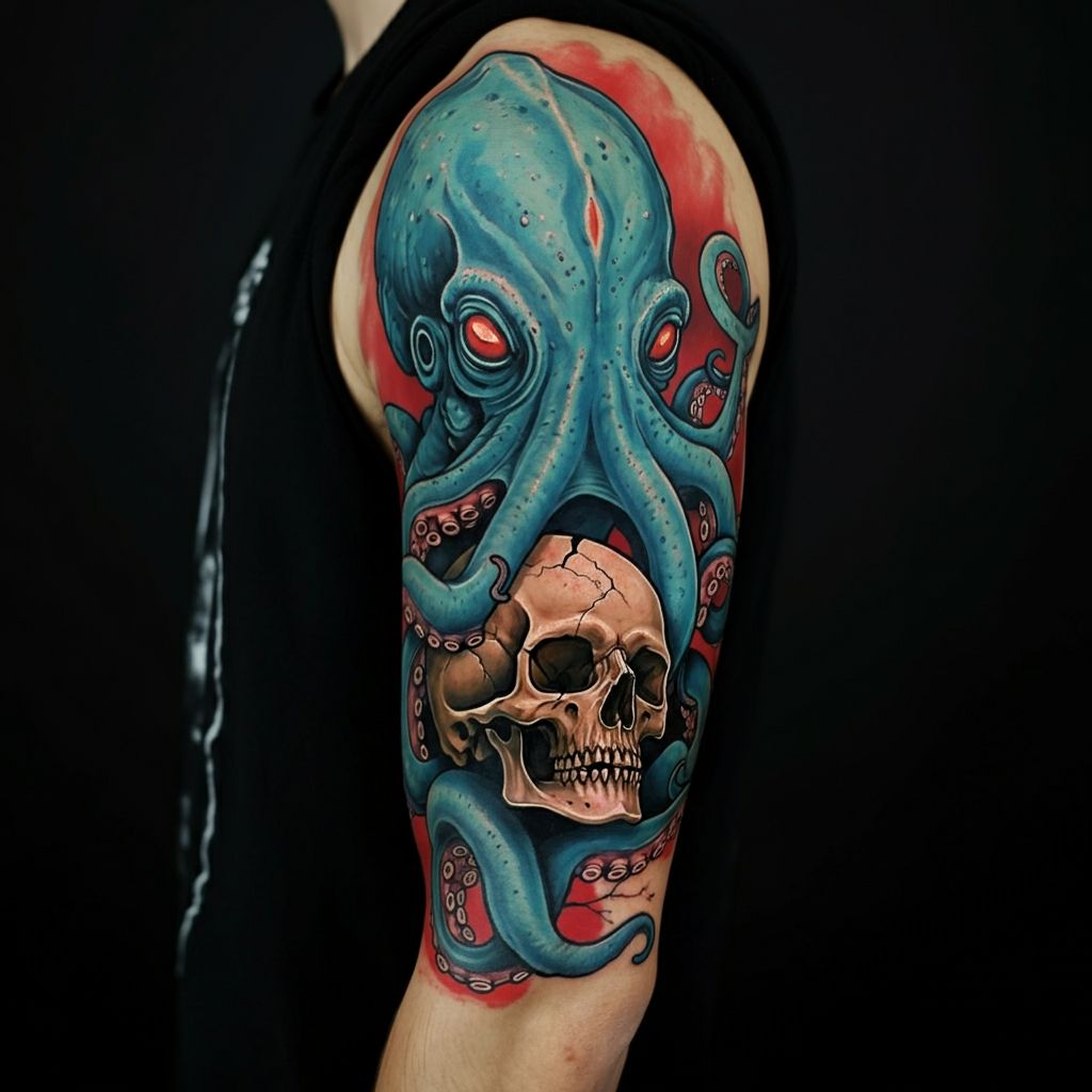 Kraken Tattoo on shoulder 