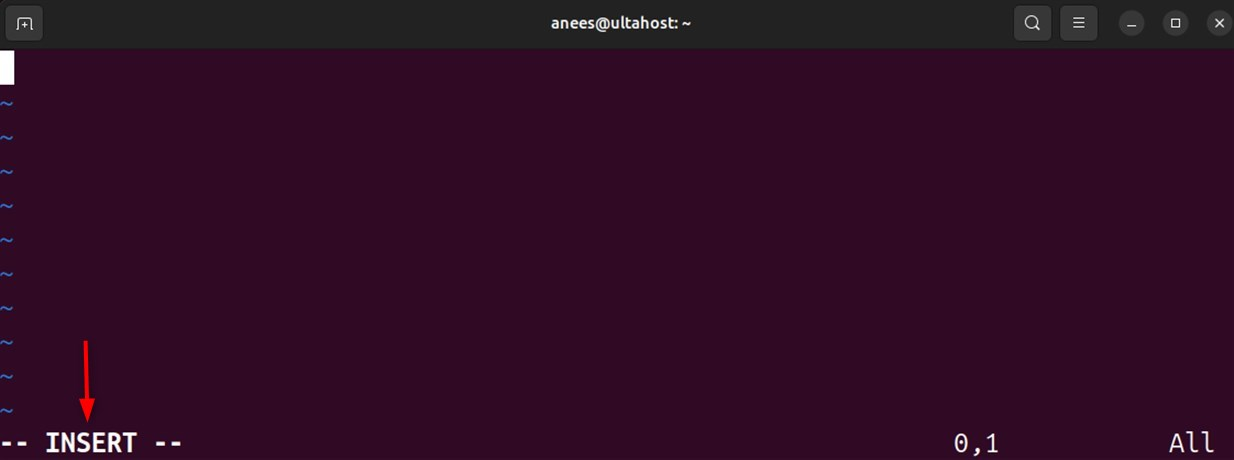 vim insert mode