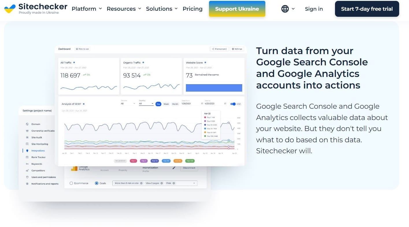 Sitechecker website analytics tool