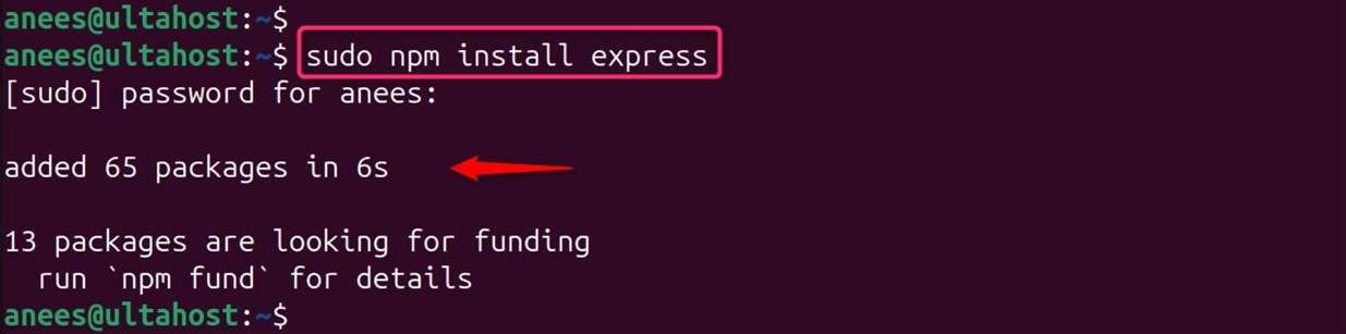 install expressjs