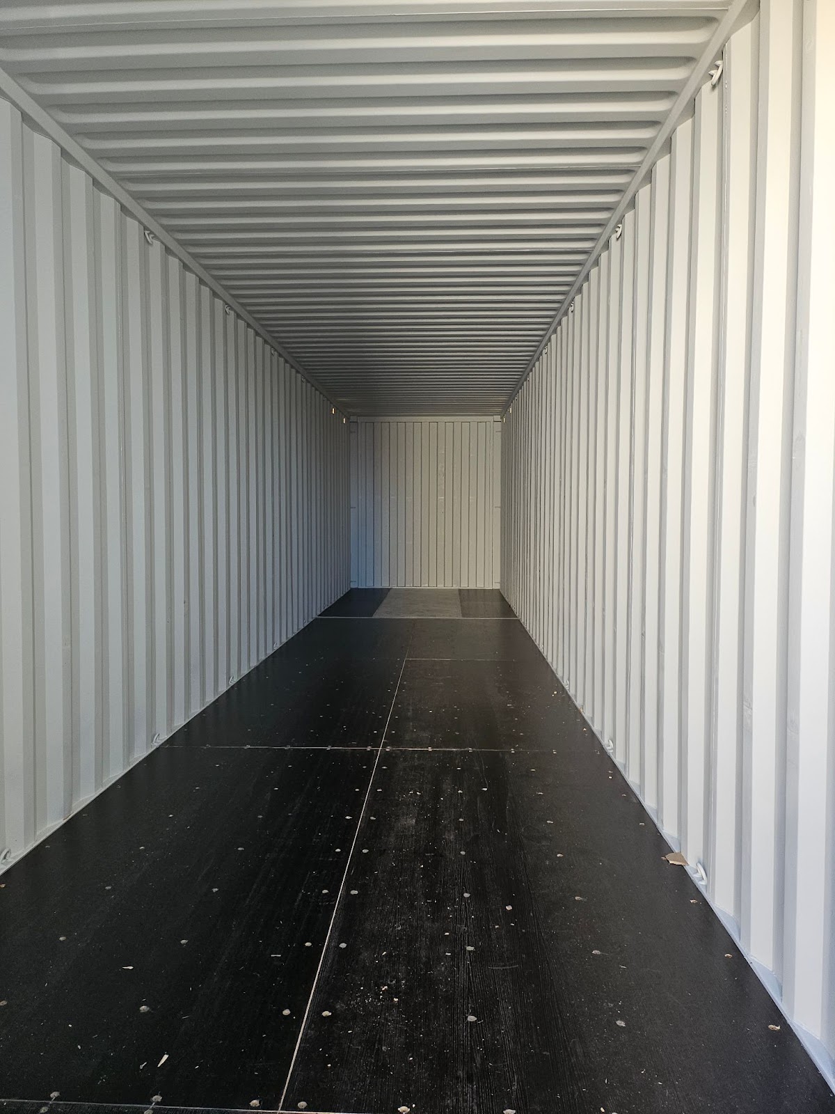 inside a new 40' shipping container