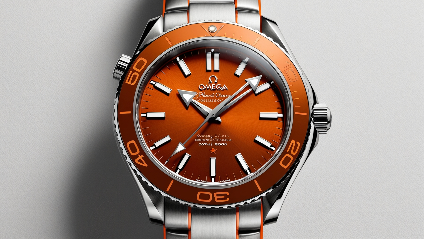 44.1mm Orange Omega Planet Ocean Bezel Insert