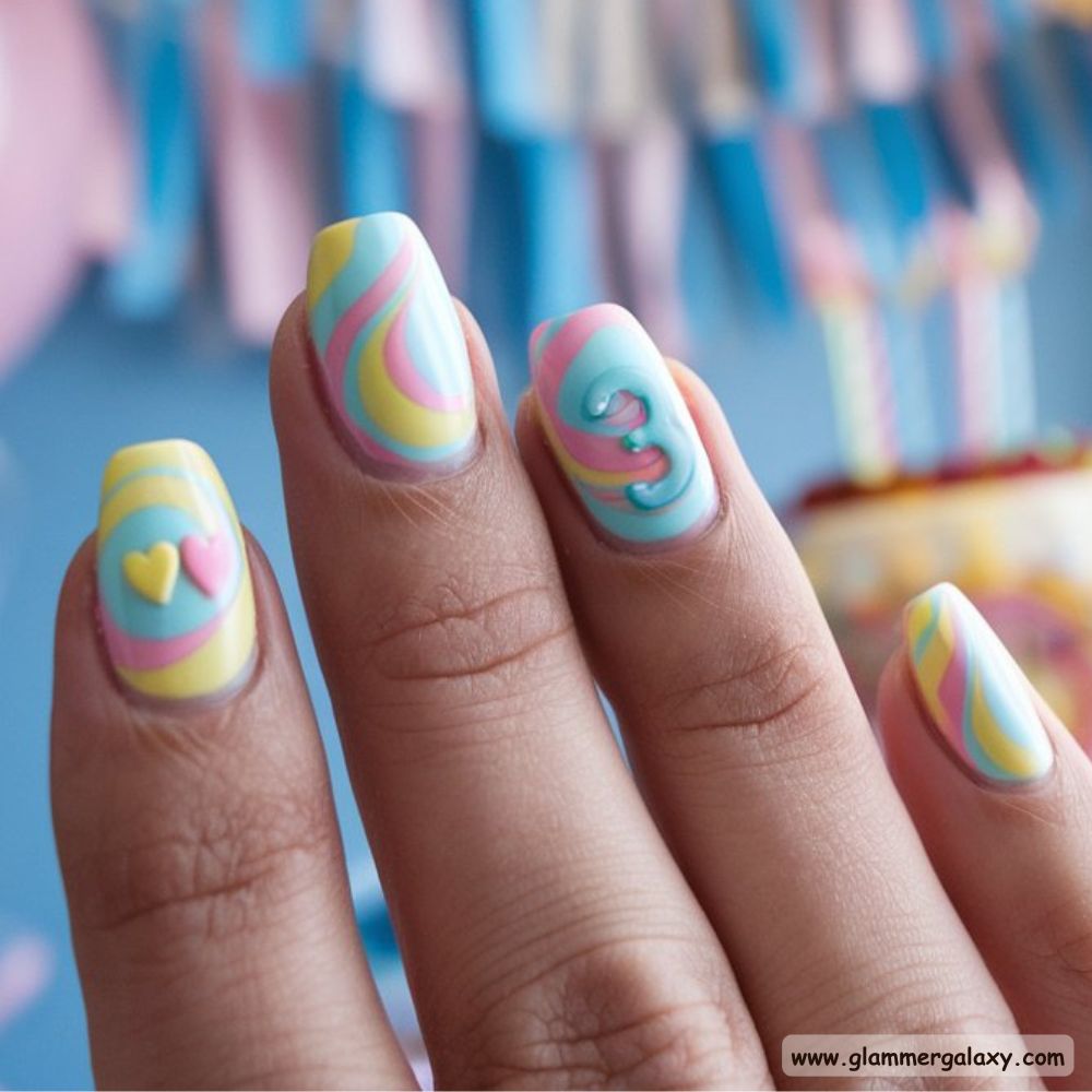 Birthday Nail Designs having Swirl Nail Designs
