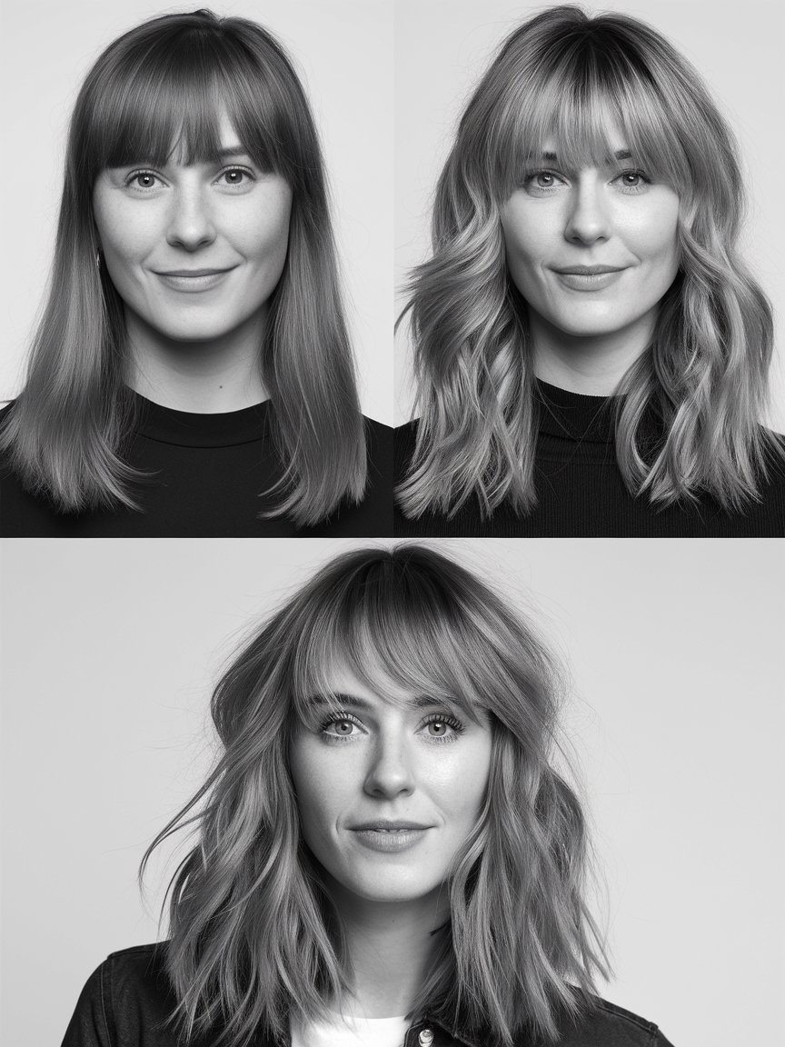 39. Quick Styling Tips for Medium-Length Hair with Bangs