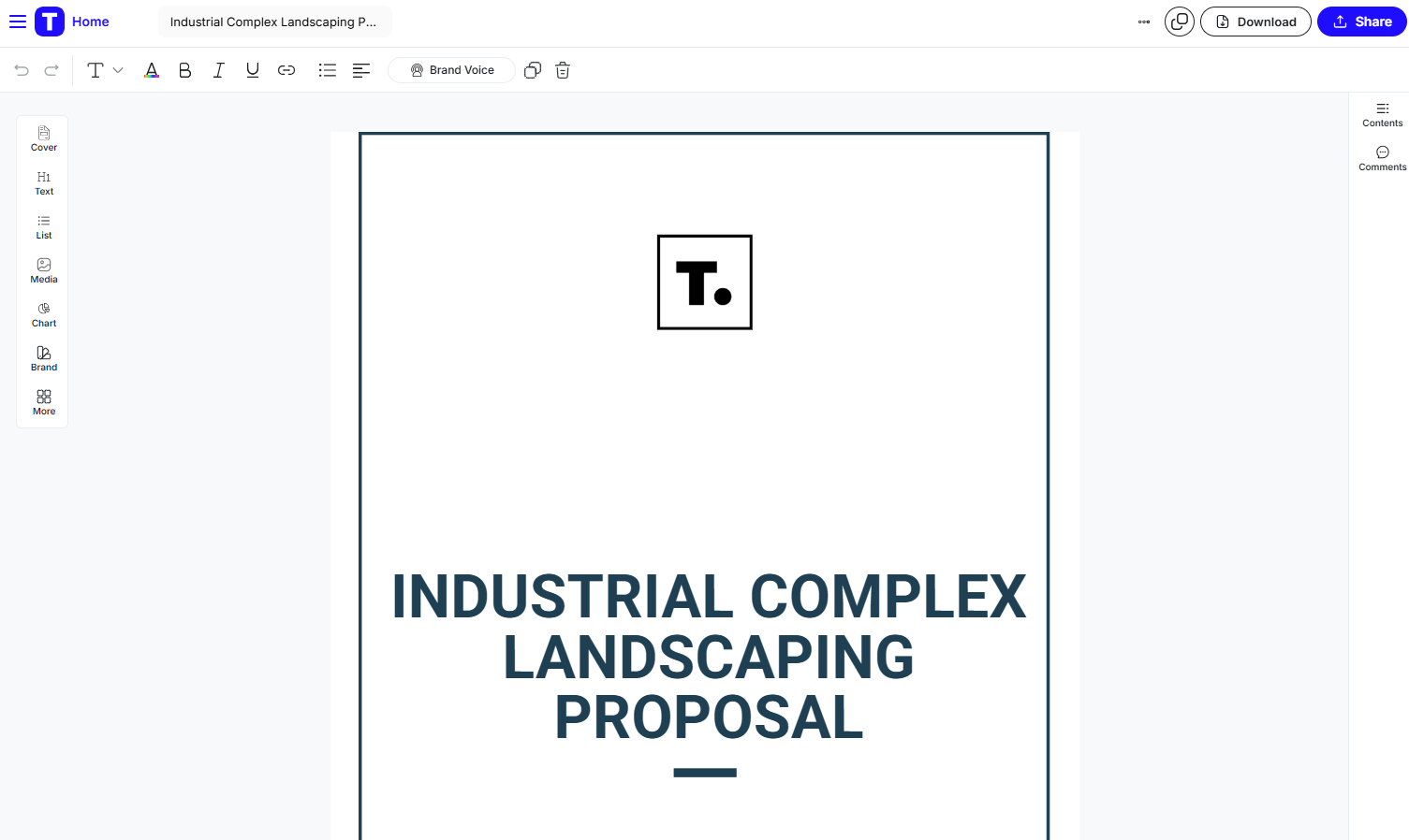 Industrial Complex Landscaping Proposal Template by Template.Net