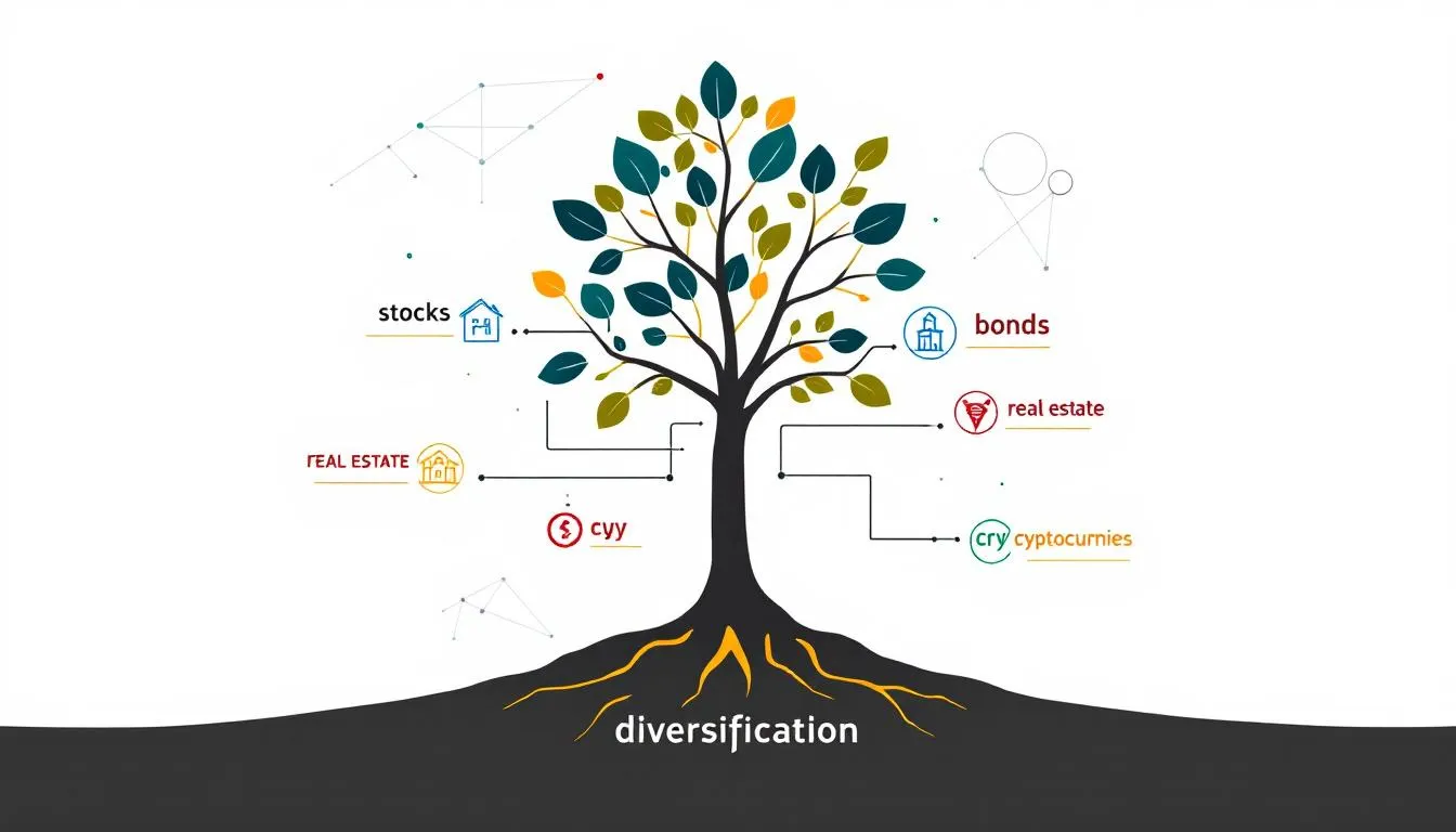 An illustration of a buy-and-hold investment strategy, showcasing various investment assets.