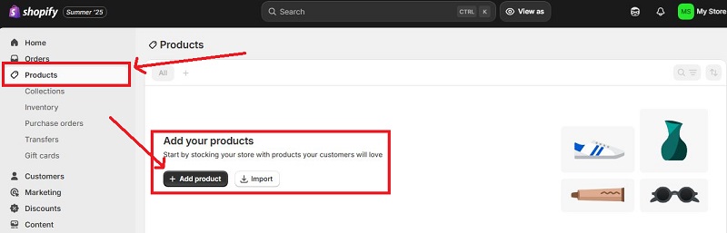 How to add product on Shopify