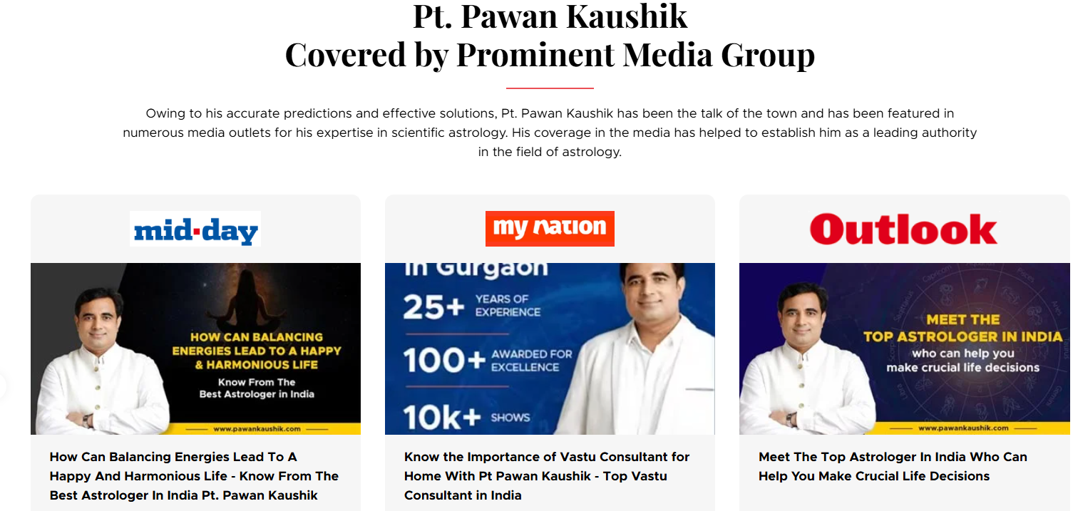 pt. Pawan Kaushik covered by prominent media group