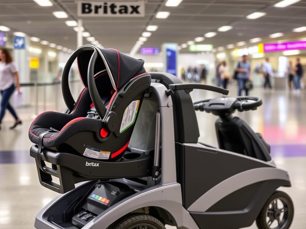 Britax Travel Cart with convertible car seat attached