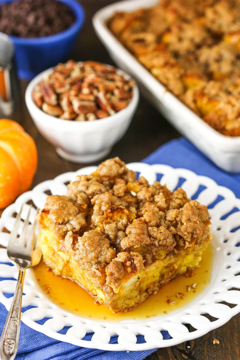 Overnight Pumpkin Spice Baked French Toast Casserole3E