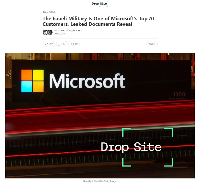 Leaked Documents Reveal Microsoftâ€™s Deep Ties With Israeli Military