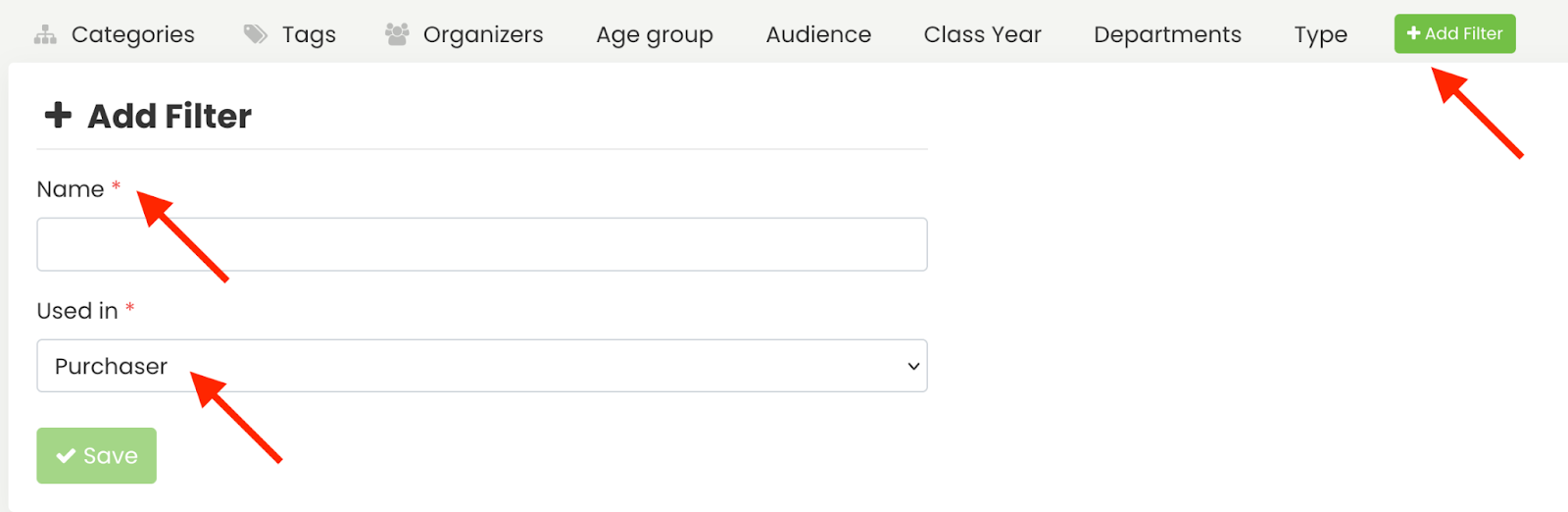 Initial step for creating filters for Timely's Contacts Management module.