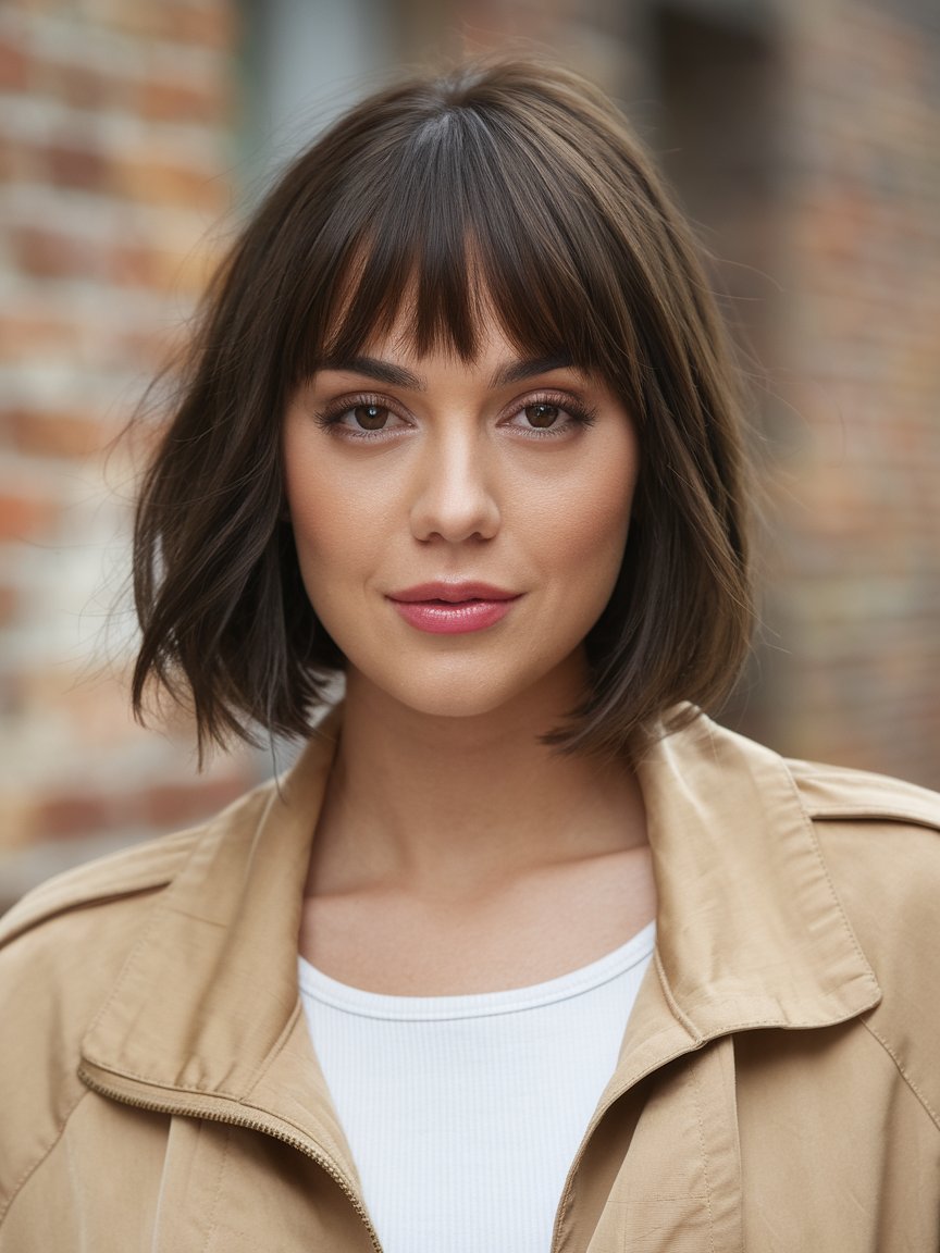 12. Tapered Bob With Bangs