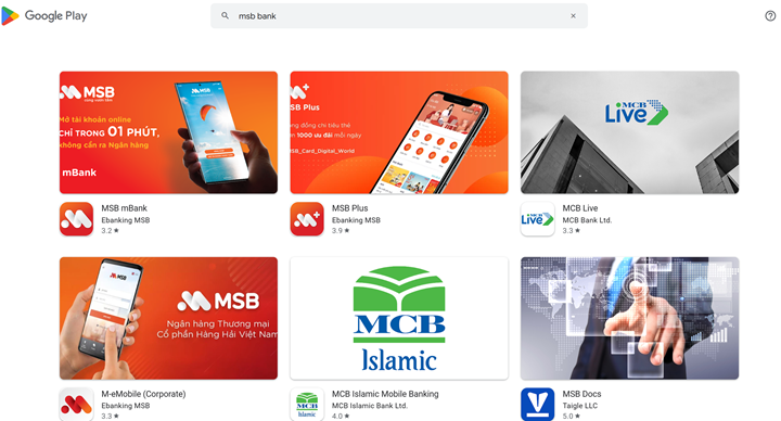 Install MSB Banking Apps