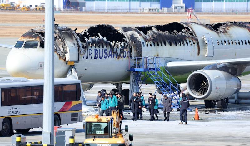 Air Busan A321 burned out at Busan Gimhae