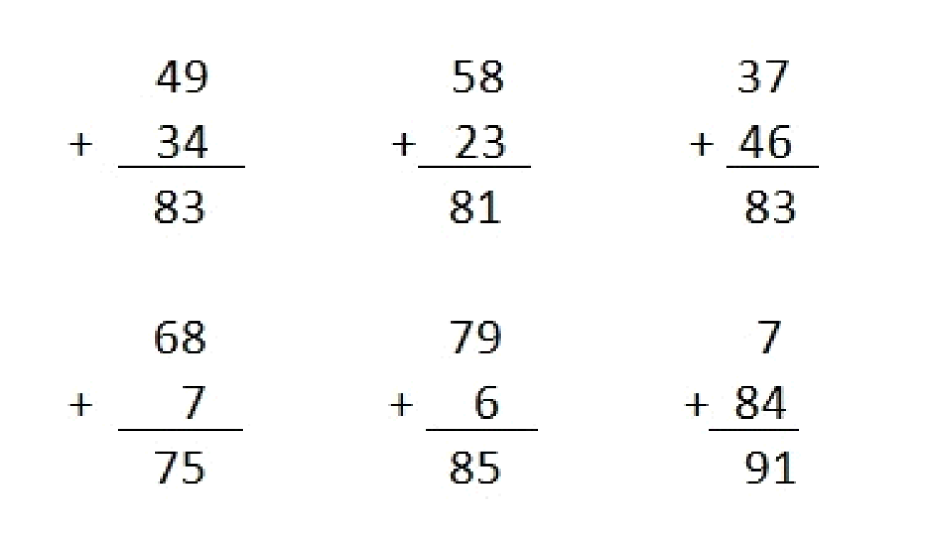 BÀI 33. PHÉP CỘNG CÓ NHỚ TRONG PHẠM VI 100Bài 1: Đặt tính rồi tính49 + 34                58 + 23              37 + 4668 + 7                  79 + 6                7 + 84Giải nhanh: LUYỆN TẬP VẬN DỤNG