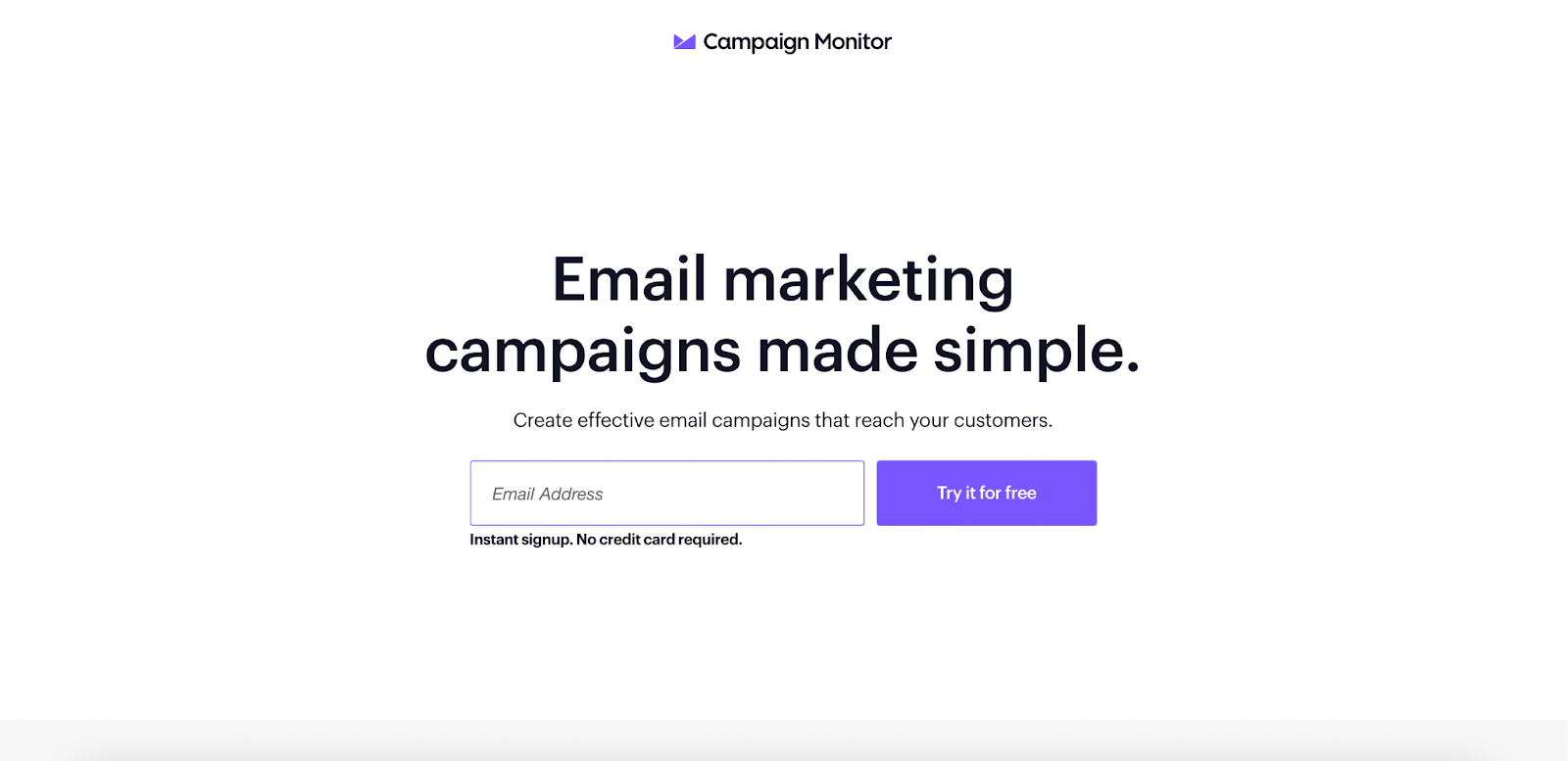 B2B landing pages - campaign monitor