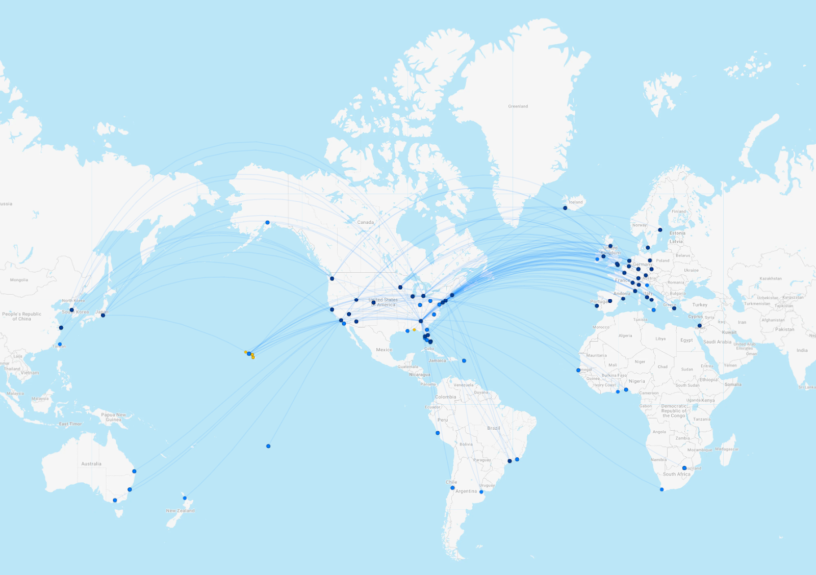 map of Delta One routes