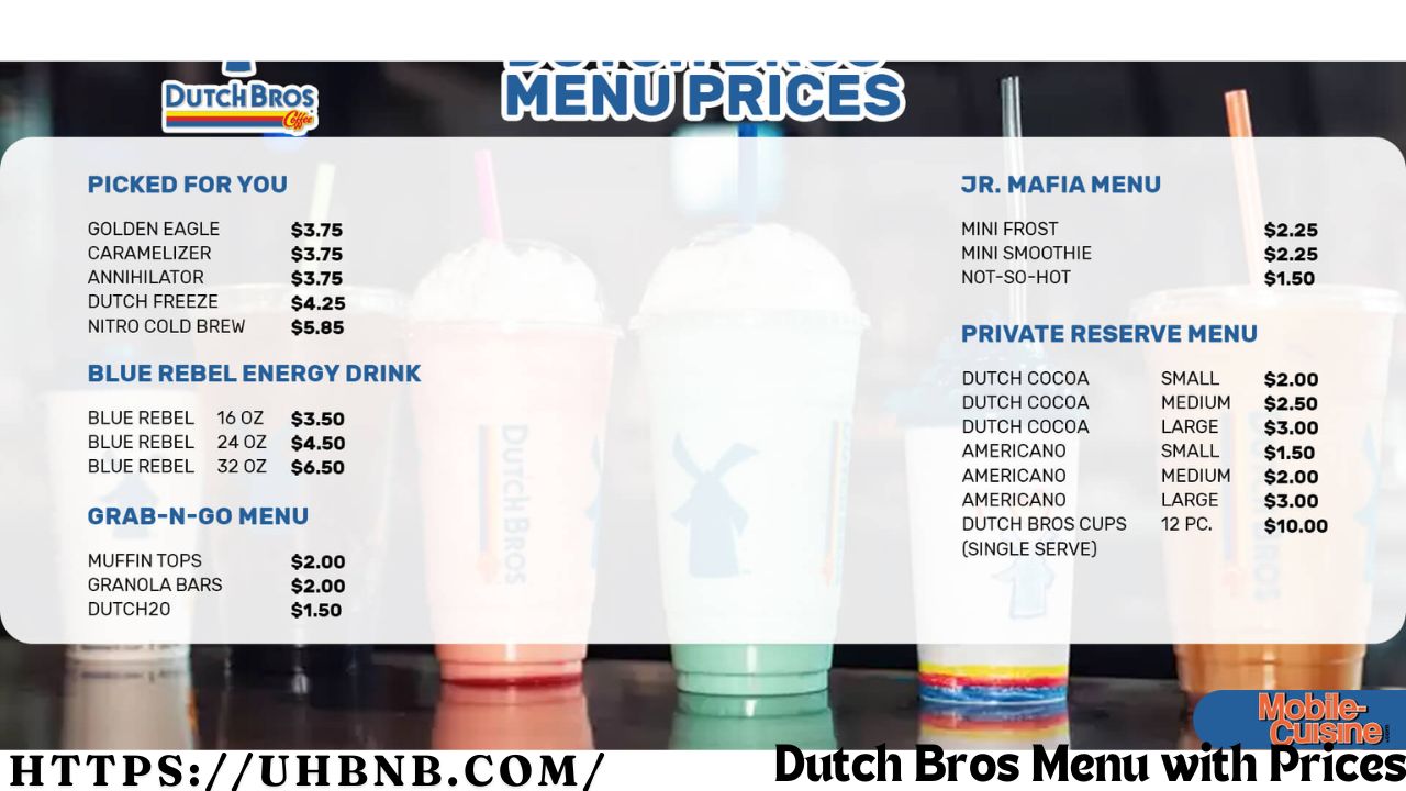 Dutch Bros Menu with Prices