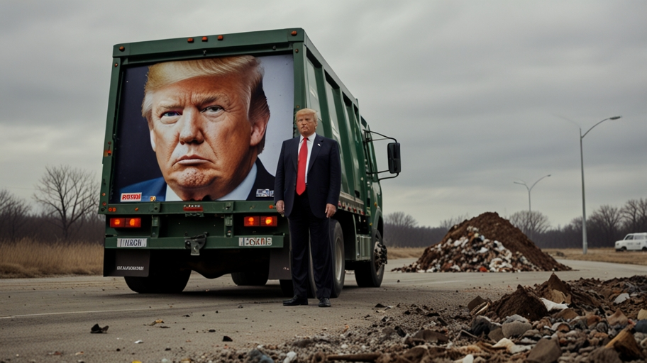 Trump in Garbage Truck Today