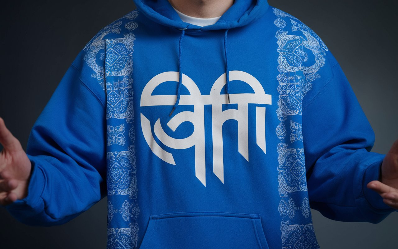 Blue Sanskrit Chrome Hearts Hoodie