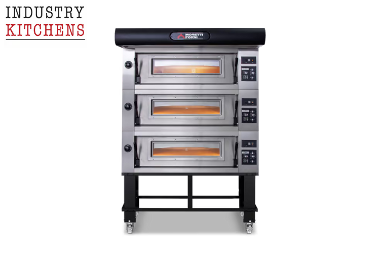 Moretti Forni COMP-A-3-S Amalfi Triple Deck Pizza Ovens on Stand