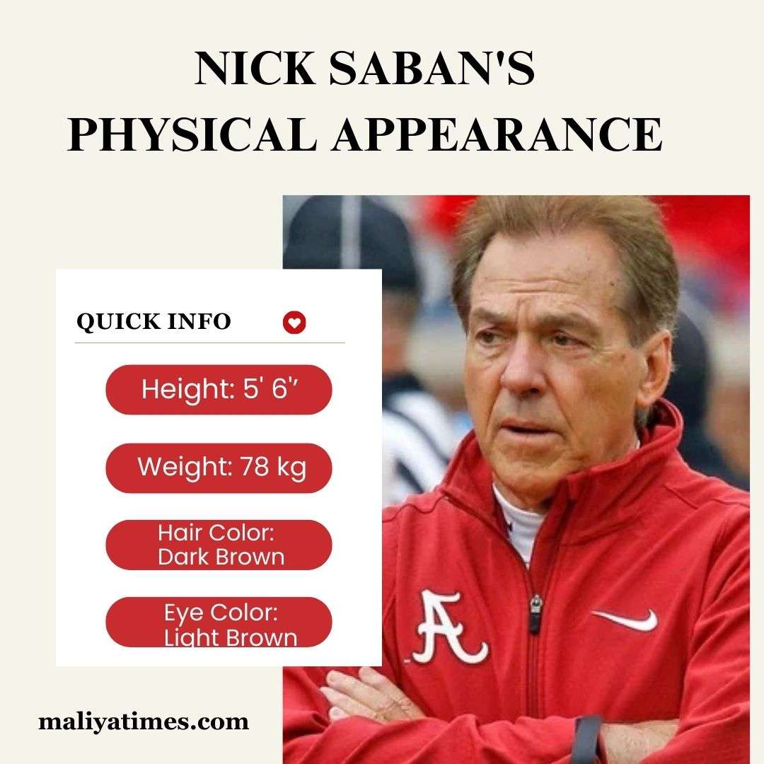 Nick Saban's Physical Appearance