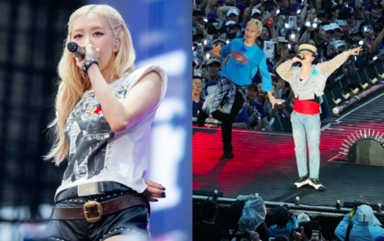 This contains an image of G-Dragon and BLACKPINK Rosé 