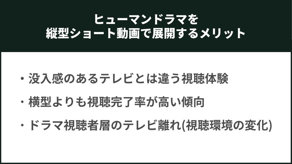 ヒューマンドラマを縦型ショート動画で展開するメリット