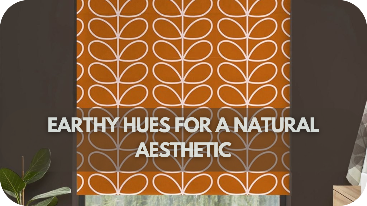 Pairing earthy hues of curtains and blinds with brown walls for a warm, natural aesthetic.