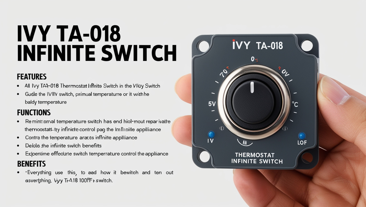 Ivy TA-018 Thermostat Infinite Switch