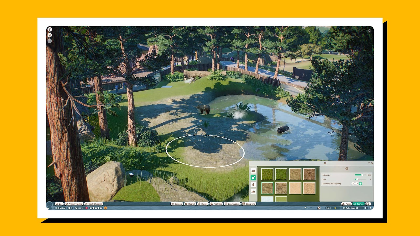 screenshot of the game Planet Zoo in action